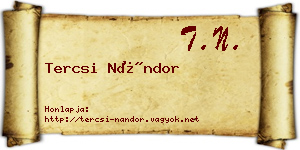 Tercsi Nándor névjegykártya